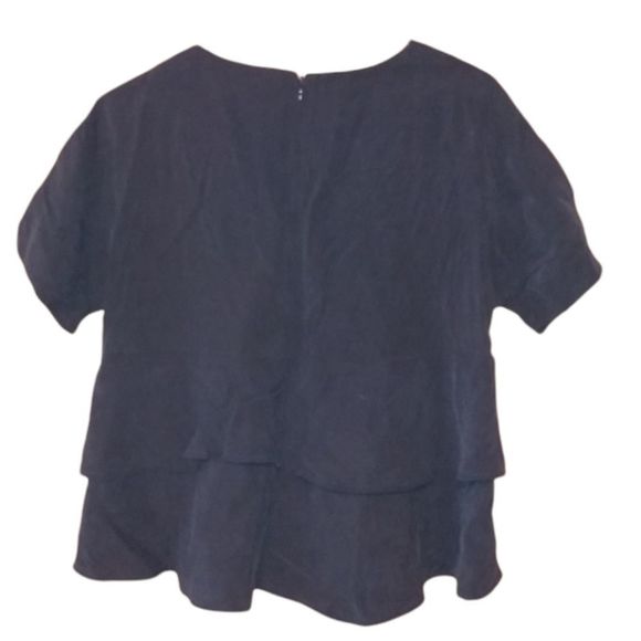 COS Navy Blue Ruffled Top - Picture 2 of 10